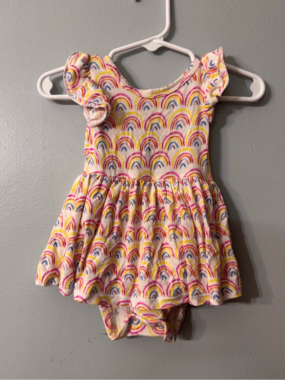 Little Sleepies Rainbow Print Baby Dress Romper - Multicolor